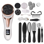 Electric Callus Remover for Feet Water-resistant 2 Speeds Pedicure Kit -White and 12pcs kit
