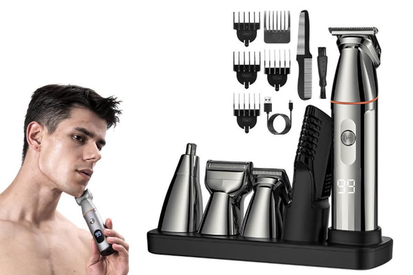 Professional Cordless Hair Clippers & Trimmer Kit – Silver