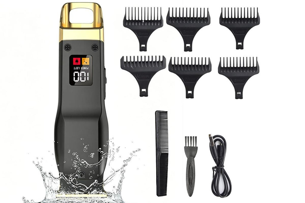 Rechargeable Men Hair Clipper Wet Dry Use for Home Dorm Barber Shop-Gold