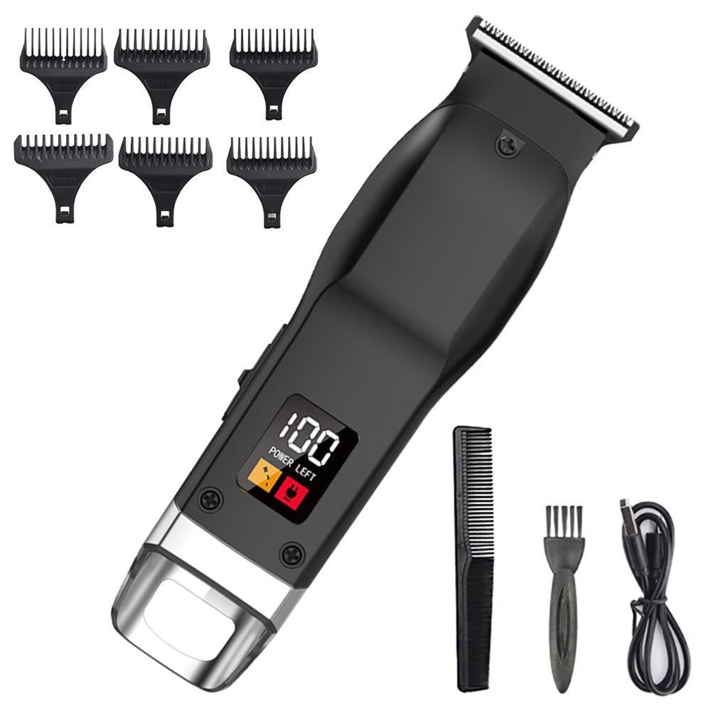 Rechargeable Men Hair Clipper Wet Dry Use for Home Dorm Barber Shop-Grey