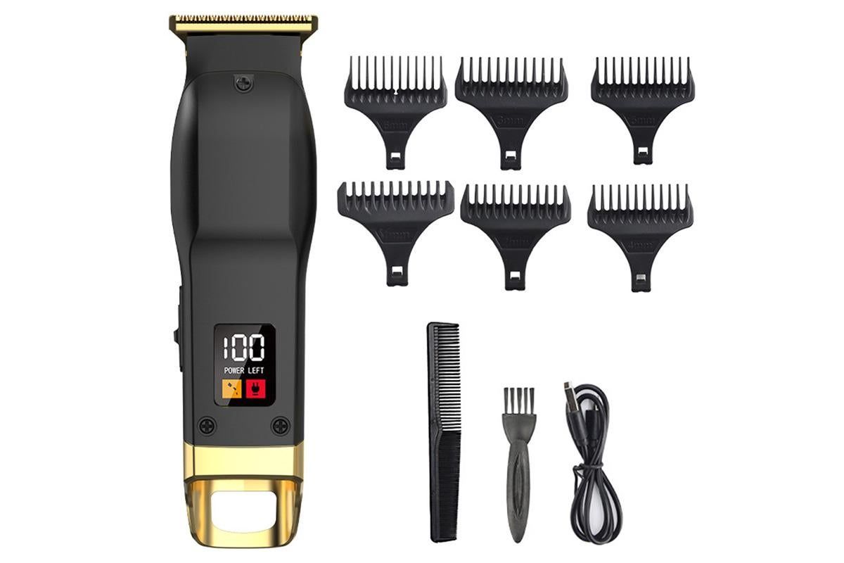 Rechargeable Men Hair Clipper Wet Dry Use for Home Dorm Barber Shop-Grey
