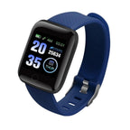116plus Waterproof Smart Watch Sports Fitness Trackaer with Heart Rate Monitor for Men and Women-Blue