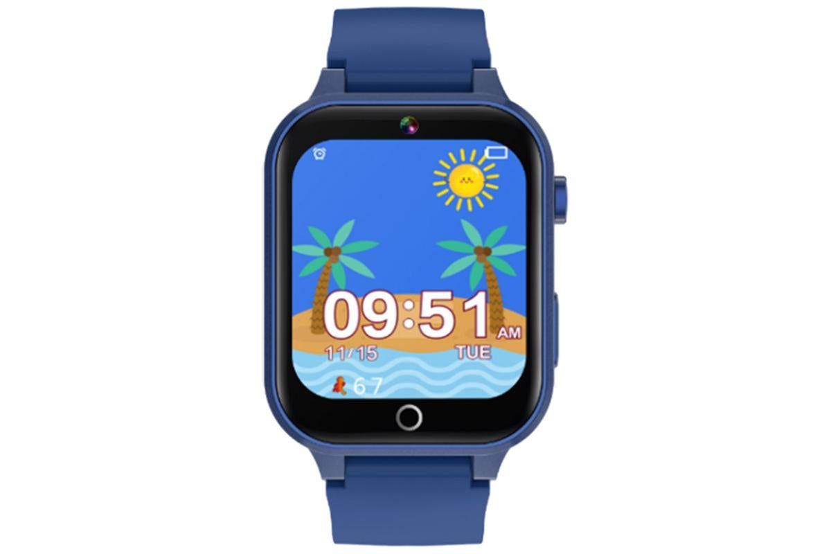 Kids Smart Watch Touch Screen Elastic Strap Smartwatch With Video Camera Pedometer-Blue