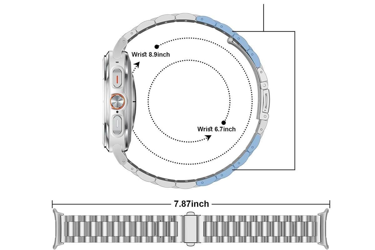 Metal Replacement Watch Band for Samsung Galaxy Watch 8 40 44 46mm-Silver