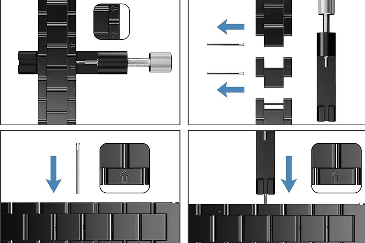 Metal Replacement Watch Band for Samsung Galaxy Watch 8 40 44 46mm-Black