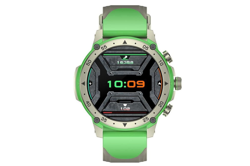 Smart Watch 1.43-Inch Fitness Watch with 24H Heart Rate Blood Pressure Blood Oxygen Female Physiological Flashlight Activity Tracker-Green
