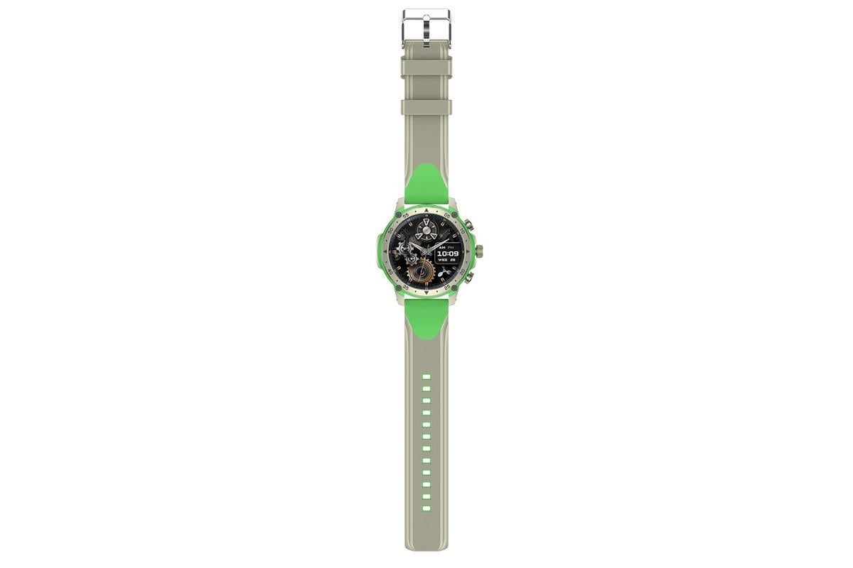 Smart Watch 1.43-Inch Fitness Watch with 24H Heart Rate Blood Pressure Blood Oxygen Female Physiological Flashlight Activity Tracker-Green