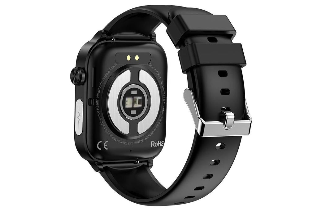 Smart Watch 1.96-Inch ECG Fitness Tracker with Heart Rate Blood Oxygen Blood Glucose Uric Acid and Blood Lipid 100 Sports Modes Activity Tracker-Black