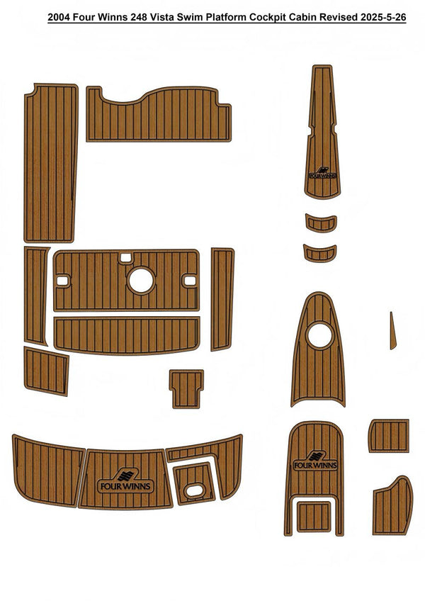 2004 Four Winns 248 Vista Swim Platform Cockpit Bow Pad Boat EVA Foam