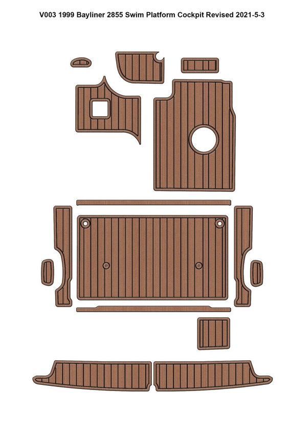 1999 Bayliner 2855 Swim Platform Cockpit Boat EVA Foam Faux Teak Deck