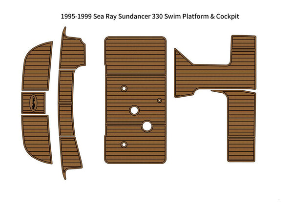 1995-1999 Sea Ray Sundancer 330 Swim Platform Cockpit Pad Boat EVA Foam Faux Teak