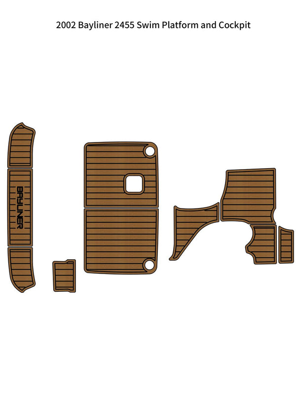 2002 Bayliner 2455 Swim Platform Cockpit Boat EVA Foam Faux Teak Deck