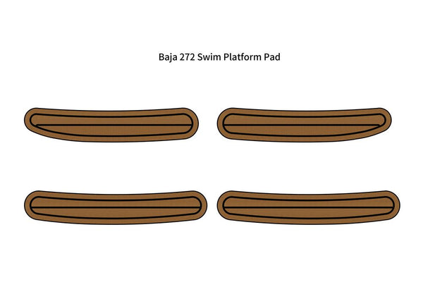 Baja 272 Swim Platform Step Pad Boat EVA Foam Faux Teak Deck Floor Mat