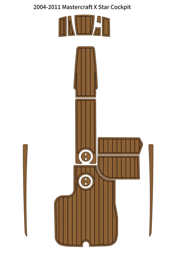2004-2011 Mastercraft X Star Cockpit Pad Boat EVA Foam Faux Teak Deck