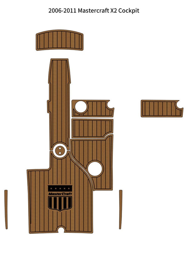 2006-2011 Mastercraft X2 Cockpit Pad Boat EVA Foam Faux Teak Deck