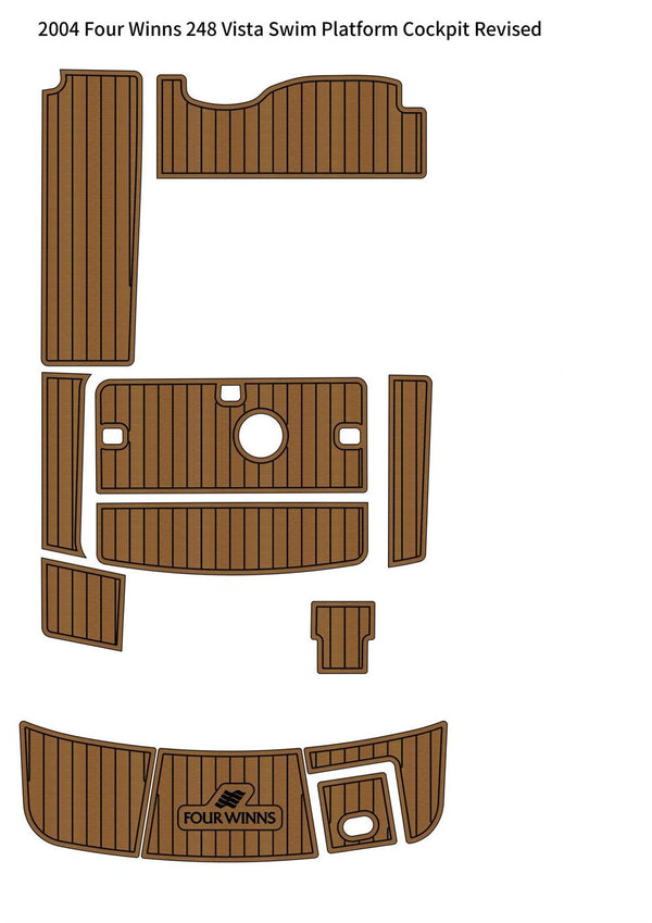 2004 Four Winns 248 Vista Swim Platform Cockpit Boat EVA Teak Deck