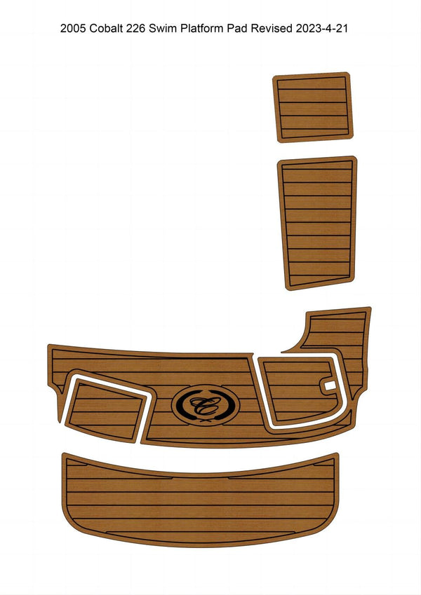 2005 Cobalt 226 Swim Platform Step Pad Boat EVA Foam Faux Teak Deck