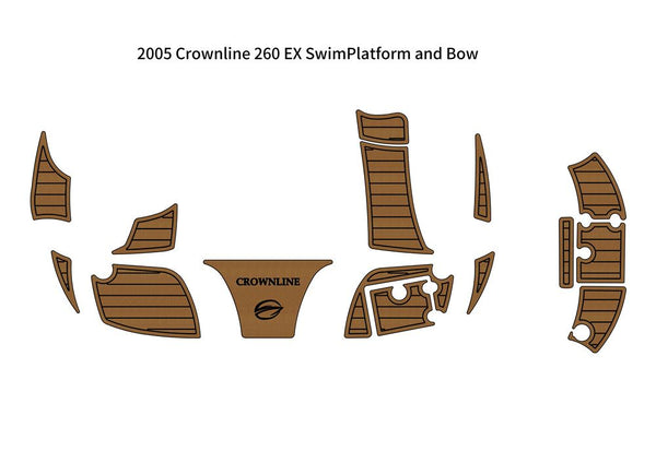 2005 Crownline 260 EX Swim Platform Bow Boat EVA Faux Foam Teak Deck