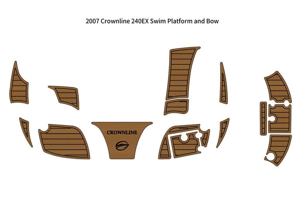 2007 Crownline 240EX Swim Platform Bow Boat EVA Faux Foam Teak Deck