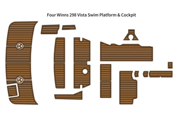 2000 Four Winns 298 Vista Swim Platform Cockpit Boat EVA Foam Teak Deck