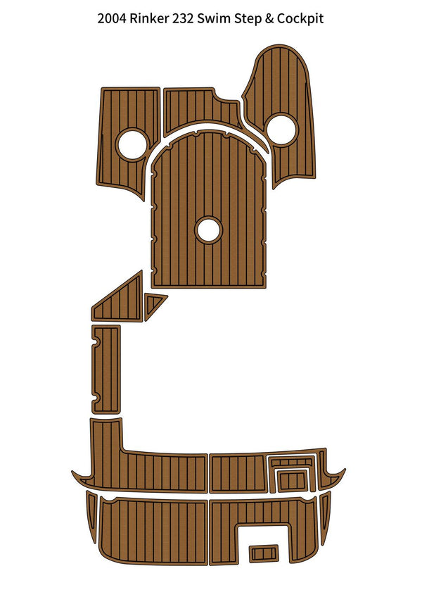 2004 Rinker 232 Swim Platform Cockpit Pad Boat EVA Foam Faux Teak Deck
