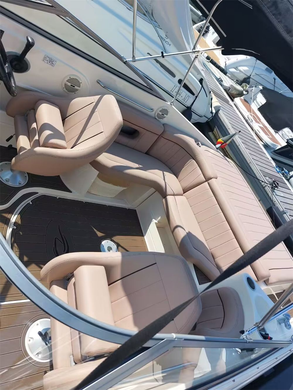 2004 Rinker 232 Swim Platform Cockpit Pad Boat EVA Foam Faux Teak Deck Floor Mat SeaDek MarineMat Gatorstep Style Self Adhesive