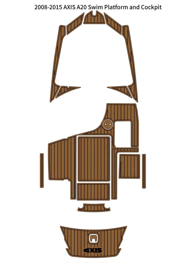 2008-2015 AXIS A20 Swim Platform Cockpit Pad Boat EVA Foam Teak Deck