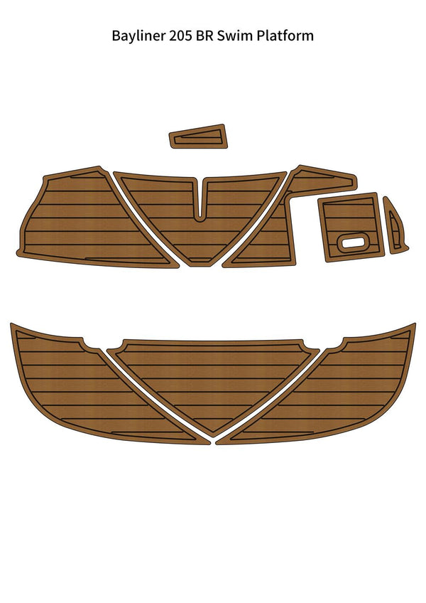 2009 Bayliner 205 BR Swim Platform Step Boat EVA Foam Teak Deck