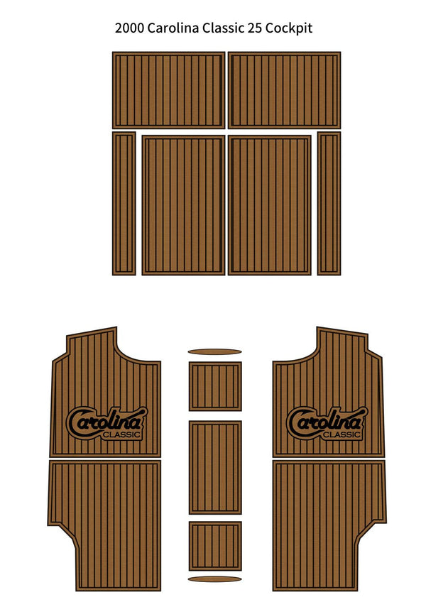 2000 Carolina Classic 25 Cockpit Pad Boat EVA Faux Foam Teak Deck