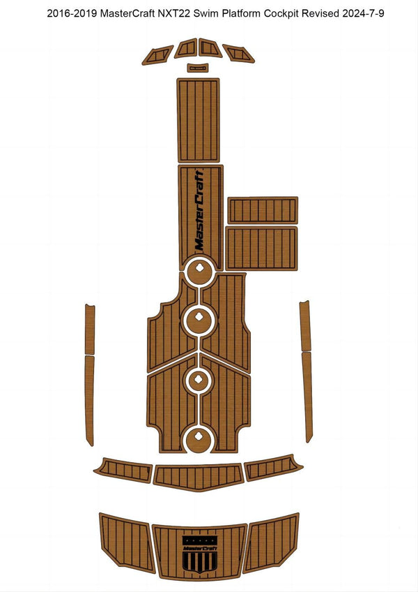 2016-2019 MasterCraft NXT22 Swim Platform Cockpit Pad Boat EVA Foam Teak