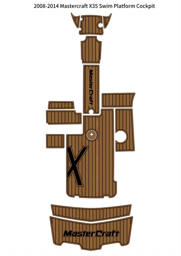 2008-2014 Mastercraft X35 Swim Platform Cockpit Pad Boat EVA Teak Deck