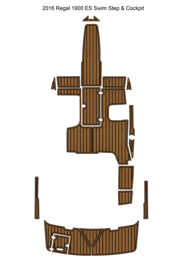 2016 Regal 1900 ES Swim Platform Cockpit Pad Boat EVA Foam Faux Teak Deck