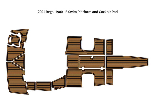 2001 Regal 1900 LE Swim Platform Cockpit Pad Boat EVA Foam Teak Deck
