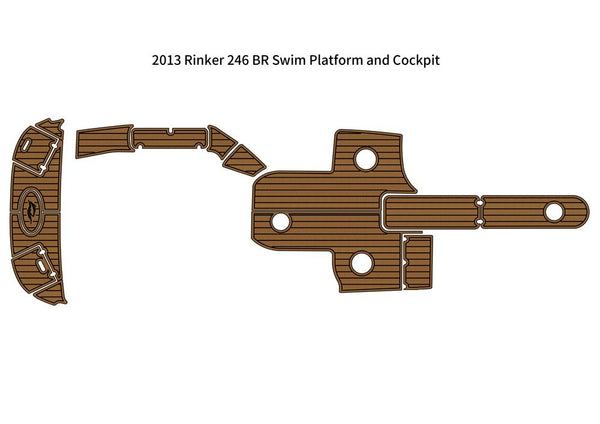2013 Rinker 246 BR Swim Platform Cockpit Pad Boat EVA Foam Teak Deck