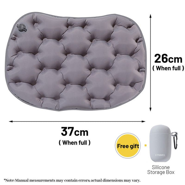 Portable Outdoor Inflatable Seat Cushion, Multi-Functional Inflatable Storage Box and Seat Cushion Combo, Portable Folding Seat Cushion for Camping and Travel, Portable Push-to-Inflate Cushion - Gray