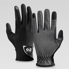 Equestrian Riding Gloves, Full-Palm Silicone Anti-Slip & Durable Touchscreen Model, Ice-Silk Cooling, Breathable, and UV-Protective, Suitable for Outdoor Sports, Driving, and Training—Black-M