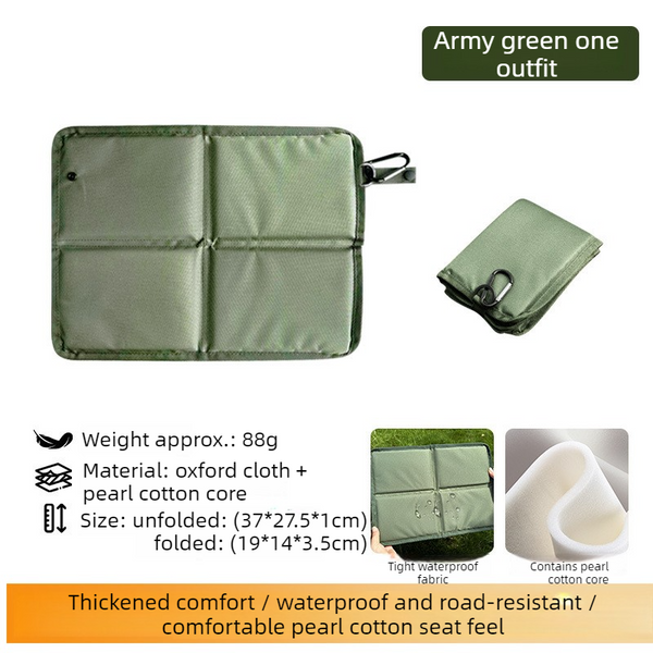 Portable Folding Outdoor Seat Cushion, Portable Insulated Seat Cushion for Camping, Picnics, and Hiking - Green