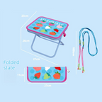 Portable folding camping chair,  versatile folding chair for outdoor fishing, waiting in line, and picnics - Colorful Strawberry Pattern