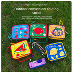 Portable folding camping chair,  versatile folding chair for outdoor fishing, waiting in line, and picnics - Colorful Strawberry Pattern