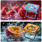Portable folding camping chair,  versatile folding chair for outdoor fishing, waiting in line, and picnics - Colorful Strawberry Pattern