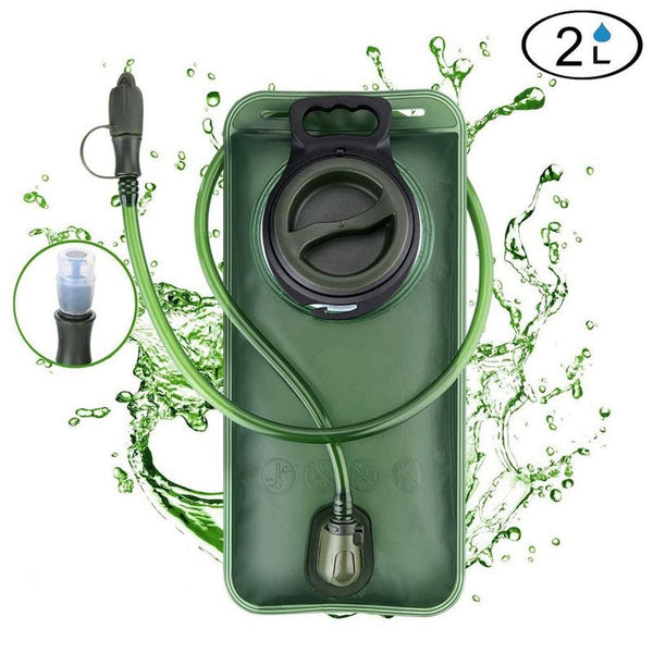 2L Outdoor Sports Hydration Pack, Portable Water Bladder for Running and Hiking, Food-Grade Water Bag - Green