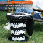 Outdoor Foldable Portable Toilet, Emergency Toilet Seat, Portable Camping Toilet Stool with Height Adjustment - Black
