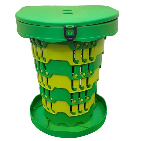 Outdoor Foldable Portable Toilet, Emergency Toilet Seat, Portable Camping Toilet Stool with Height Adjustment - Green
