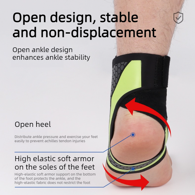 2-Pack Adjustable Compression Ankle Braces, Lightweight and Twist-Resistant - Green