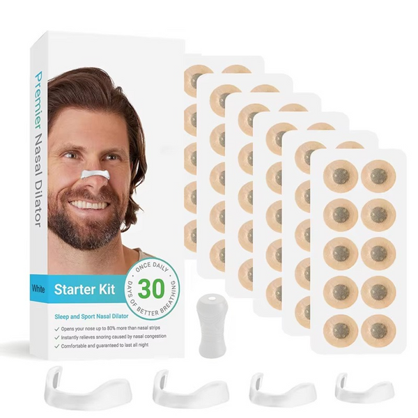Round Magnetic Nasal Clip Set with Adhesive Strips (White)