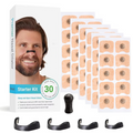 Square Magnetic Nose Clip Set - Anti-Snoring Nasal Strips - Breathing Aid for Sleep and Exercise - Black