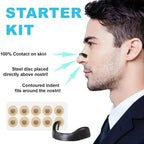 Square Magnetic Nose Clip Set - Anti-Snoring Nasal Strips - Breathing Aid for Sleep and Exercise - Black