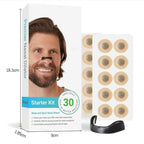 Square Magnetic Nose Clip Set - Anti-Snoring Nasal Strips - Breathing Aid for Sleep and Exercise - Black