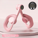 Pink - Multifunctional Thigh Master Trainer with Calorie & Time Counter, Home Kegel Exerciser for Inner Thighs, Buttocks, and Arms