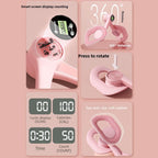 Pink - Multifunctional Thigh Master Trainer with Calorie & Time Counter, Home Kegel Exerciser for Inner Thighs, Buttocks, and Arms